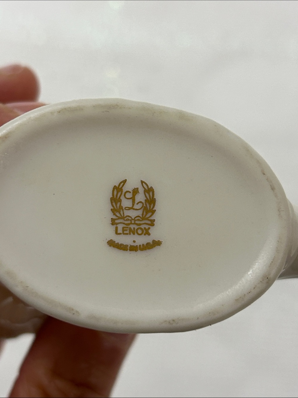 Lenox White Porcelain Cornucopia candle holder with Gold Trim image 4